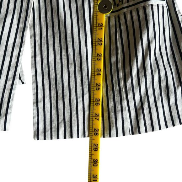 Cabi Women’s Striped Bell Sleeve Spring Summer Blazer White Navy Blue Size 8 - Picture 9 of 10
